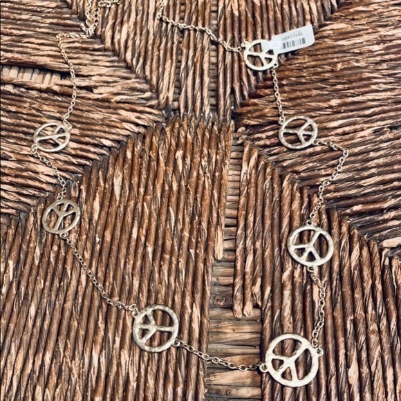 ✌️Gold Large Peace Symbol Chain Necklace ✨ - Picture 1 of 10